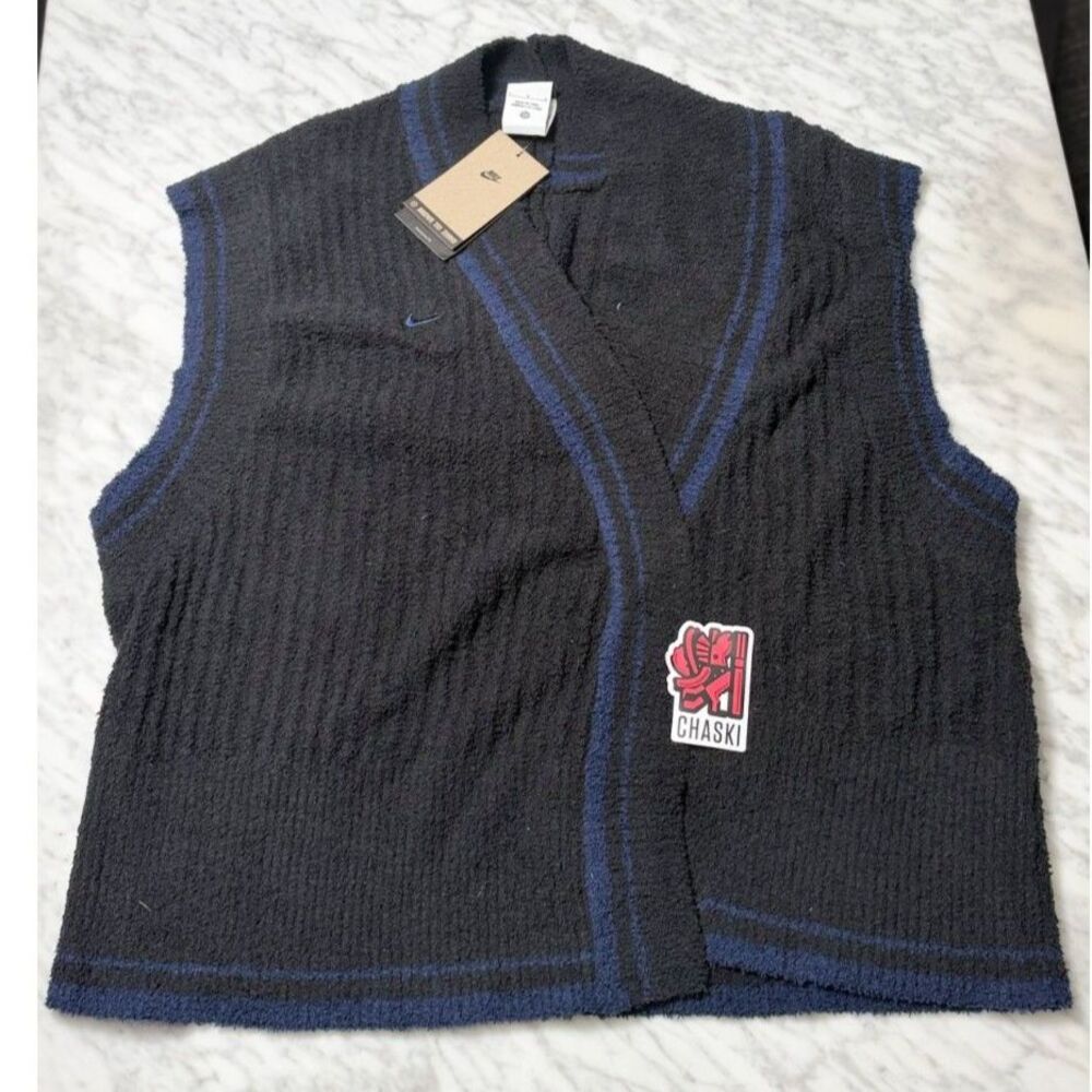 Nike Sportswear Collection Knit Vest Black top women Large FN1886-010 NEW